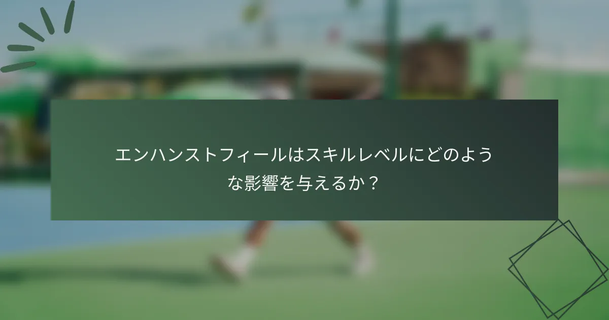 エンハンストフィールはスキルレベルにどのような影響を与えるか？