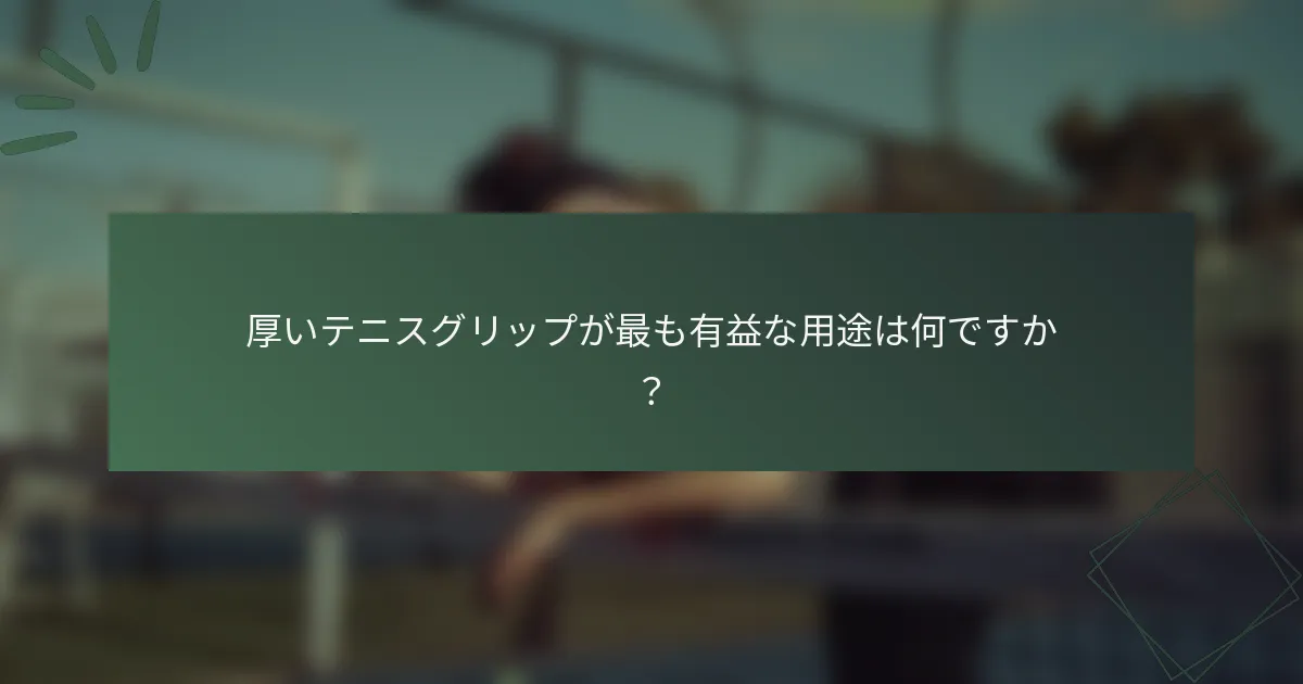 厚いテニスグリップが最も有益な用途は何ですか？
